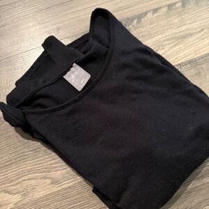 3x Platinum Black Side Tie Knot Long Sleeve Top XXL Rayon Blend Scoop Neck